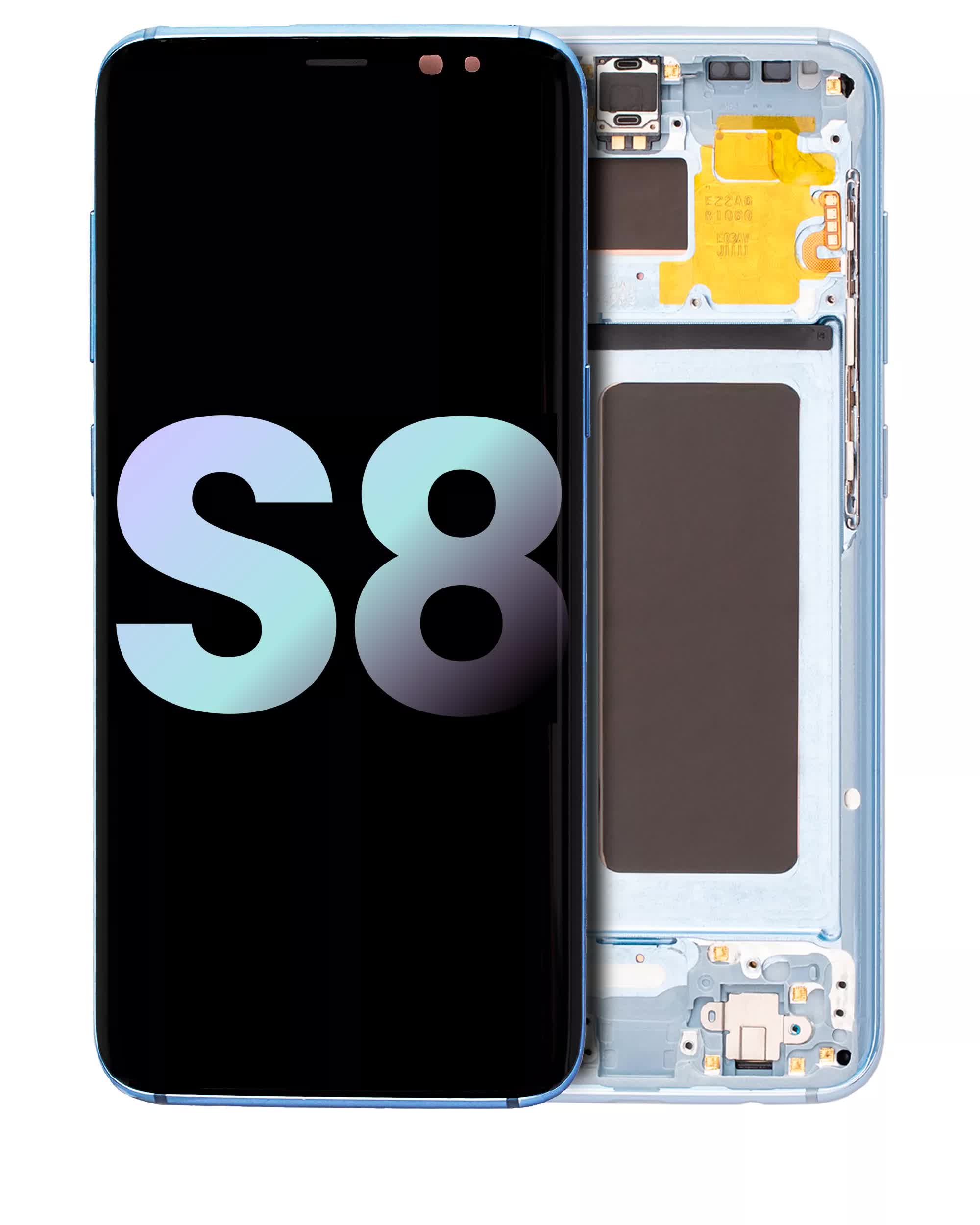 OLED Display mit Rahmen für Samsung Galaxy S8 (Service Pack) (Coral Blue (Blau))