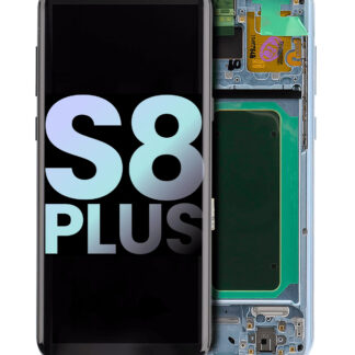 OLED Display mit Rahmen für Samsung Galaxy S8 Plus (Service Pack) (Coral Blue (Blau))