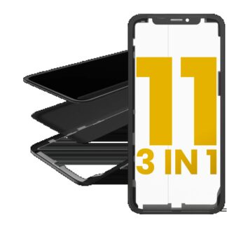 3 in 1 (Glas mit OCA vormontiert + Rahmen) für iPhone 11 (OCA Master) (2er-Pack)