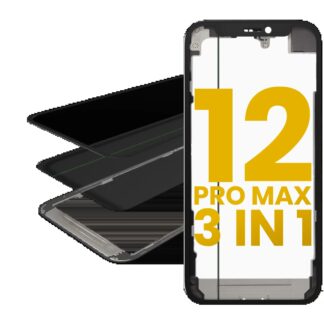 3 in 1 (Glas mit OCA vormontiert + Rahmen) für iPhone 12 Pro Max (OCA Master)