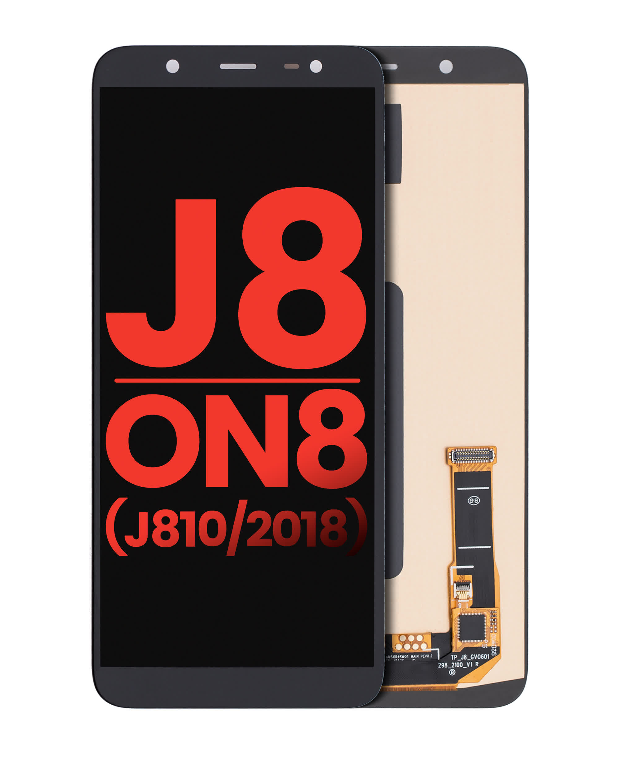 OLED Display ohne Rahmen für Samsung Galaxy J8 / On8 (J810 / 2018) (Aftermarket Plus) (Black (Schwarz))