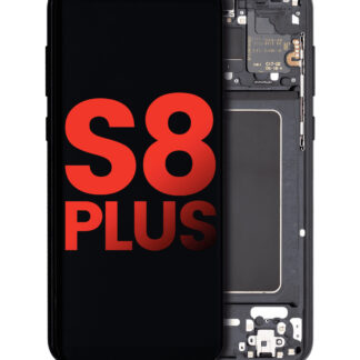 OLED Display mit Rahmen für Samsung Galaxy S8 Plus (Aftermarket Plus) (Midnight Black (Schwarz))