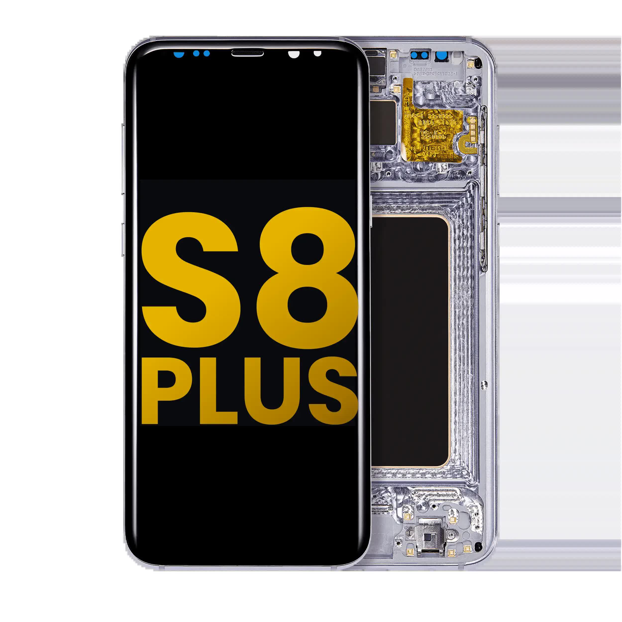 OLED Display mit Rahmen für Samsung Galaxy S8 Plus (professionell aufgearbeitet) (Arctic Silver)