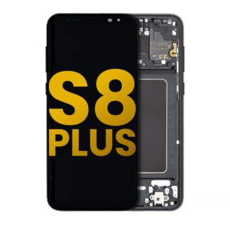 OLED Display mit Rahmen für Samsung Galaxy S8 Plus (professionell aufgearbeitet) (Midnight Black (Schwarz))