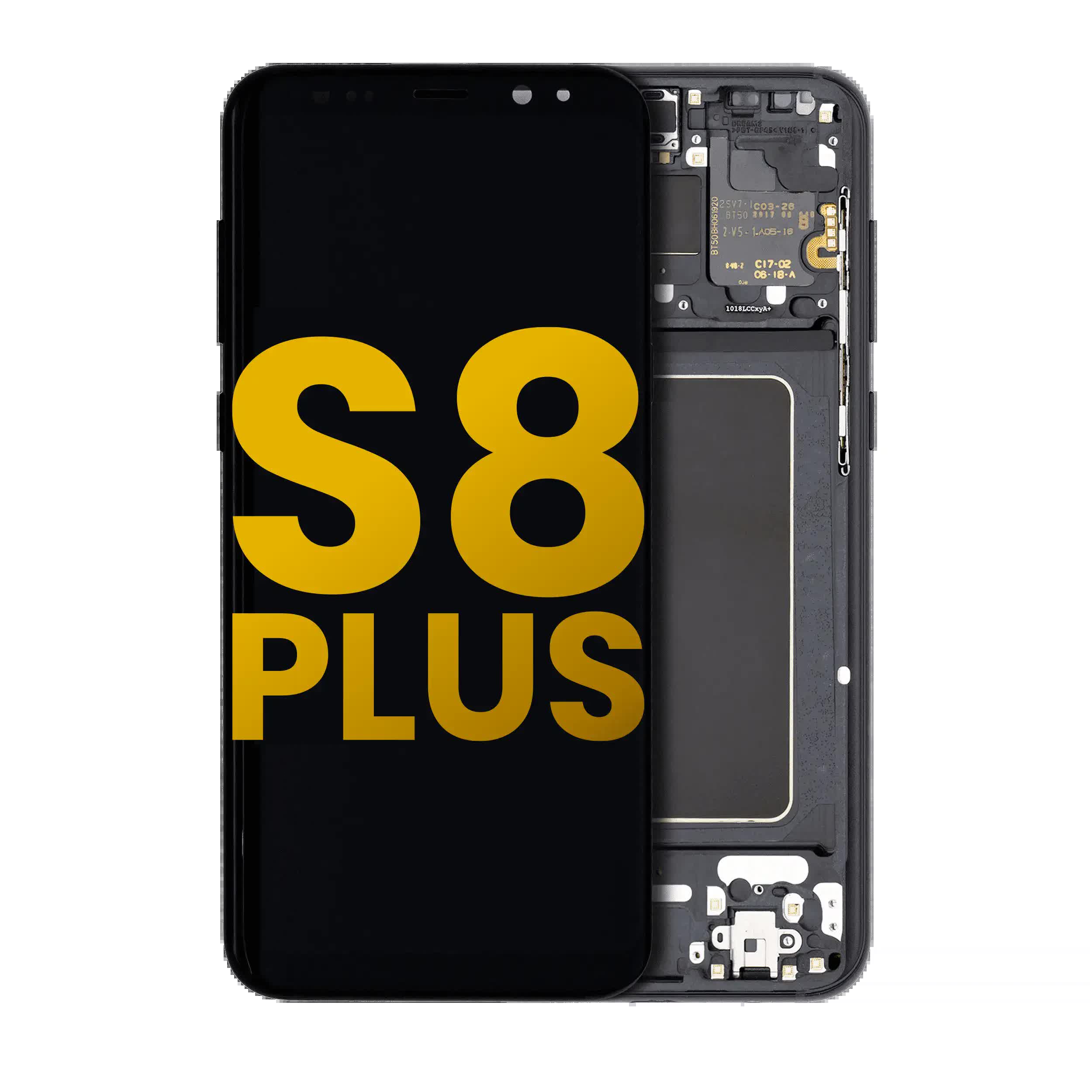 OLED Display mit Rahmen für Samsung Galaxy S8 Plus (professionell aufgearbeitet) (Midnight Black (Schwarz))