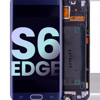 OLED Display mit Rahmen für Samsung Galaxy S6 Edge (CDMA: Verizon / Sprint) (Service Pack) (Black Sapphire (Schwarz))