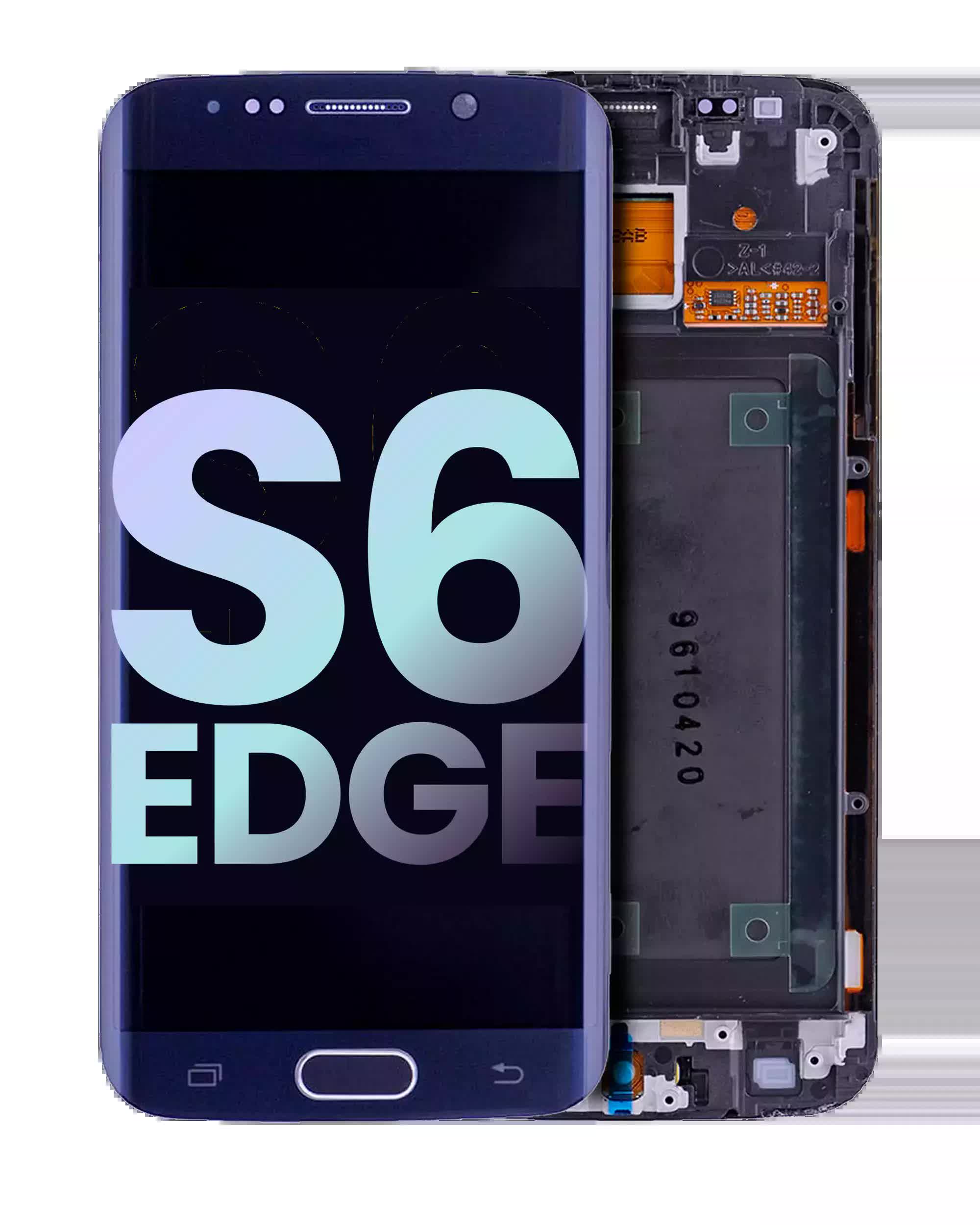 OLED Display mit Rahmen für Samsung Galaxy S6 Edge (CDMA: Verizon / Sprint) (Service Pack) (Black Sapphire (Schwarz))