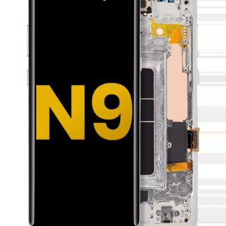 OLED Display mit Rahmen für Samsung Galaxy Note 9 (professionell aufgearbeitet) (Cloud Silver)