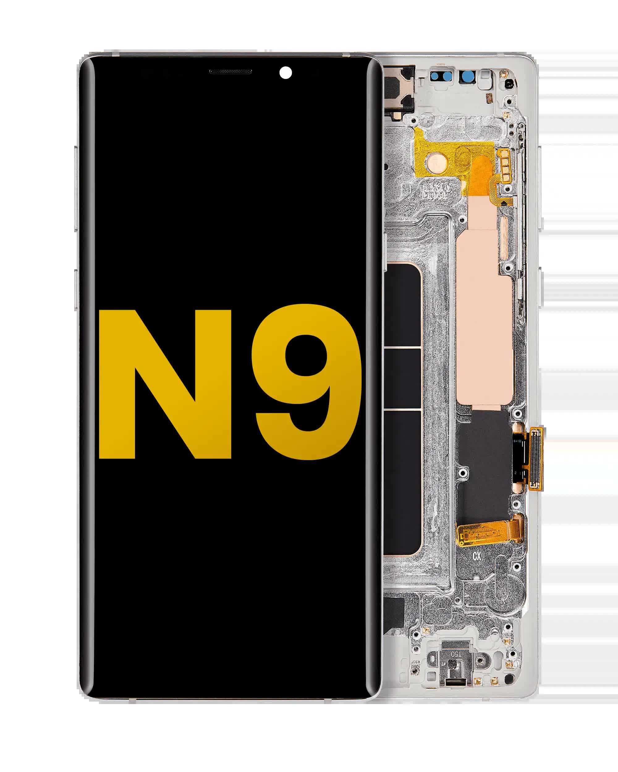 OLED Display mit Rahmen für Samsung Galaxy Note 9 (professionell aufgearbeitet) (Cloud Silver)