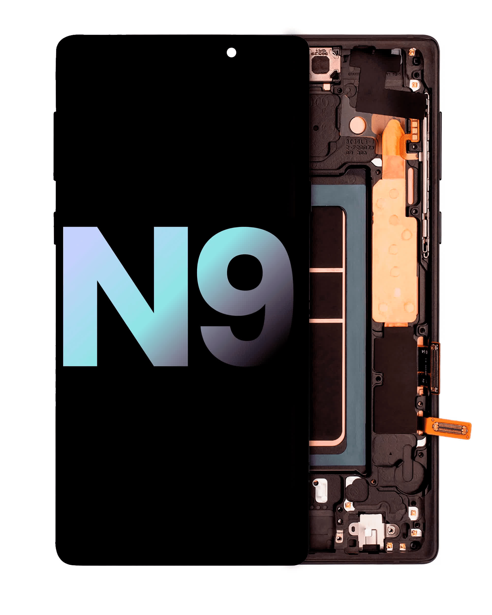 OLED Display mit Rahmen für Samsung Galaxy Note 9 (Service Pack) (Midnight Black (Schwarz))