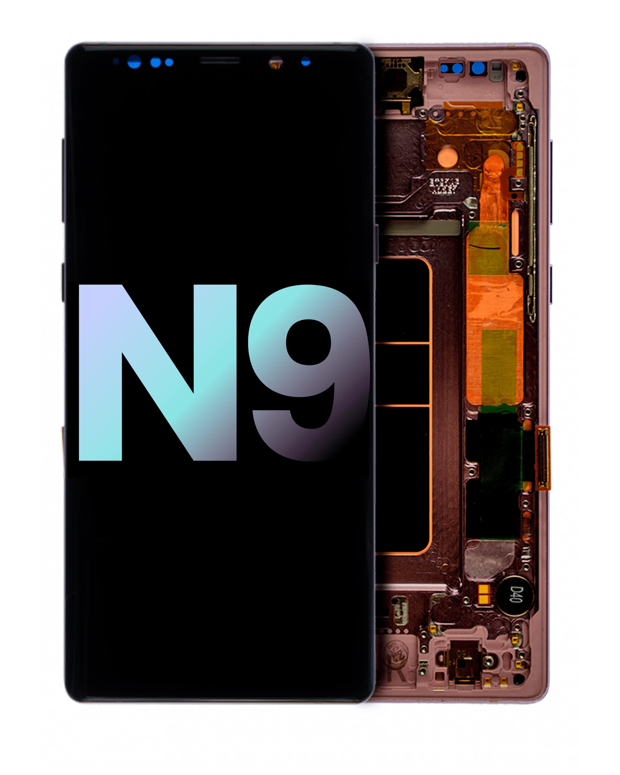OLED Display mit Rahmen für Samsung Galaxy Note 9 (Service Pack) (Metallic Copper)