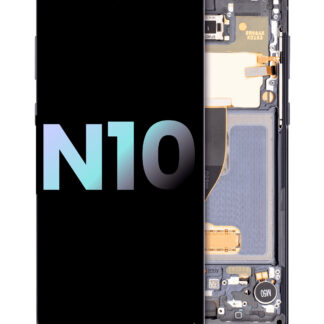 OLED Display mit Rahmen für Samsung Galaxy Note 10 (Service Pack) (Aura Black)
