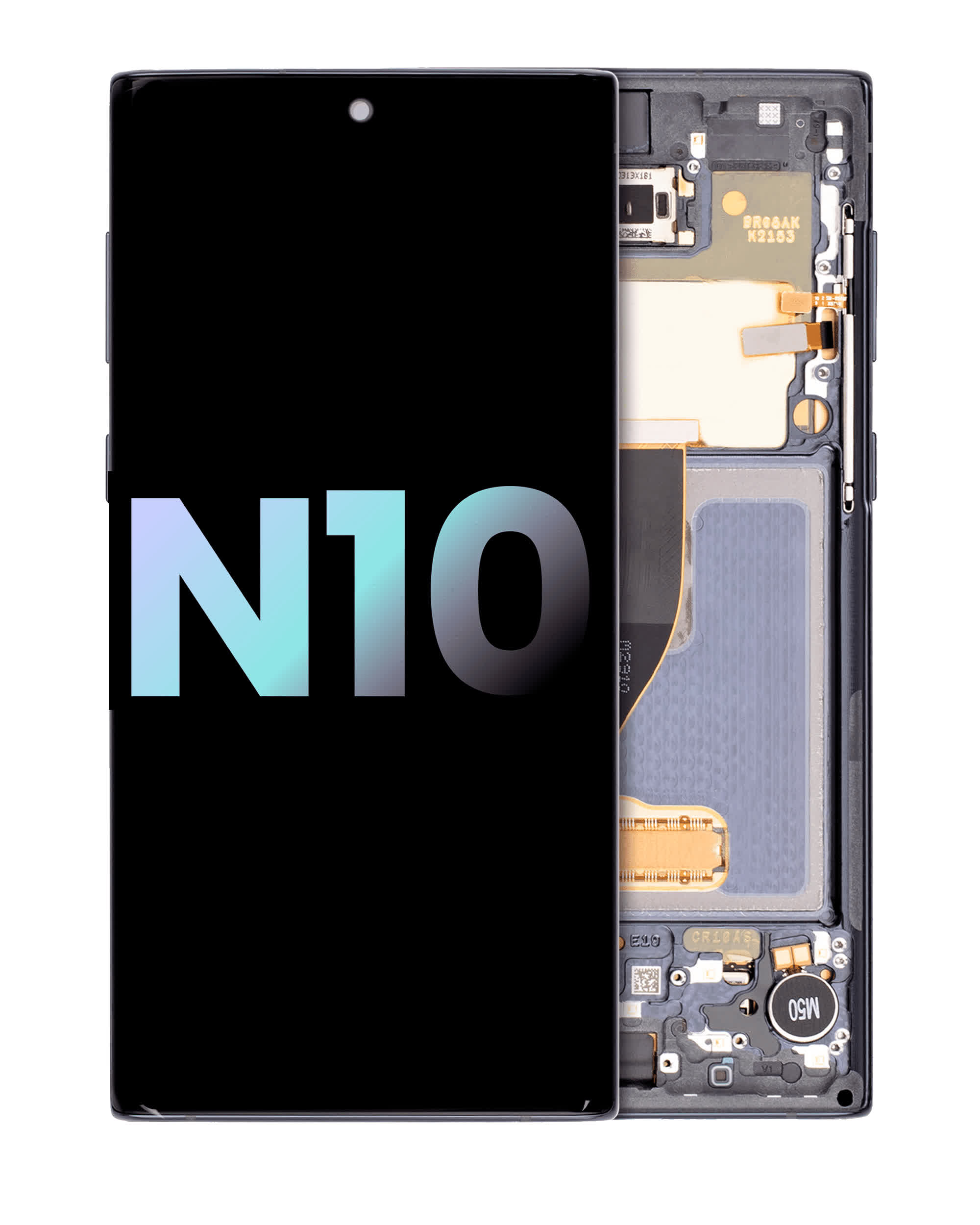 OLED Display mit Rahmen für Samsung Galaxy Note 10 (Service Pack) (Aura Black)