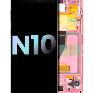 OLED Display mit Rahmen für Samsung Galaxy Note 10 (Service Pack) (Aura Pink)