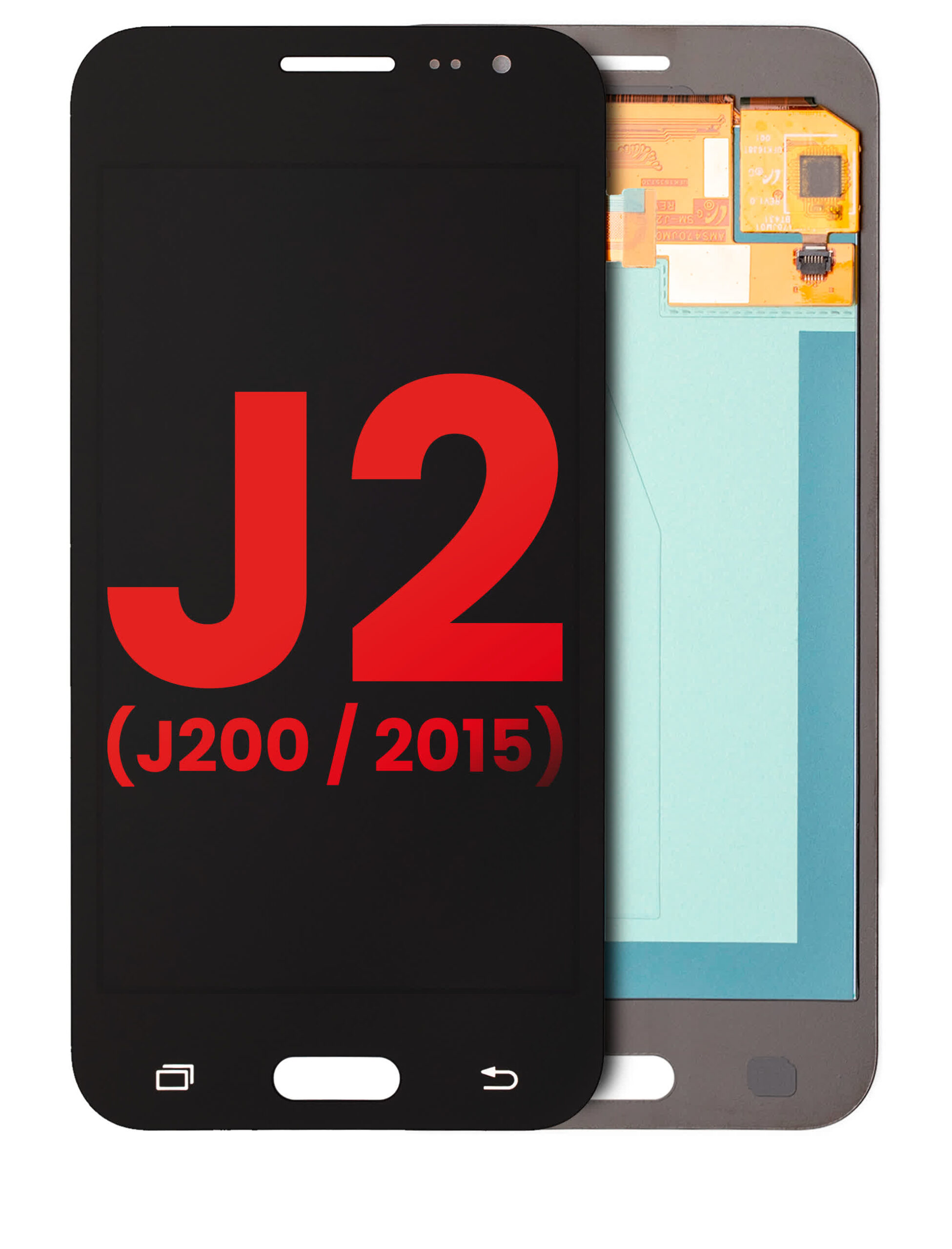 OLED Display ohne Rahmen für Samsung Galaxy J2 (J200 / 2015) (Aftermarket Plus) (Black (Schwarz))