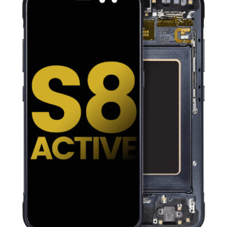 OLED Display mit Rahmen für Samsung Galaxy S8 Active (professionell aufgearbeitet) (Meteor Gray)