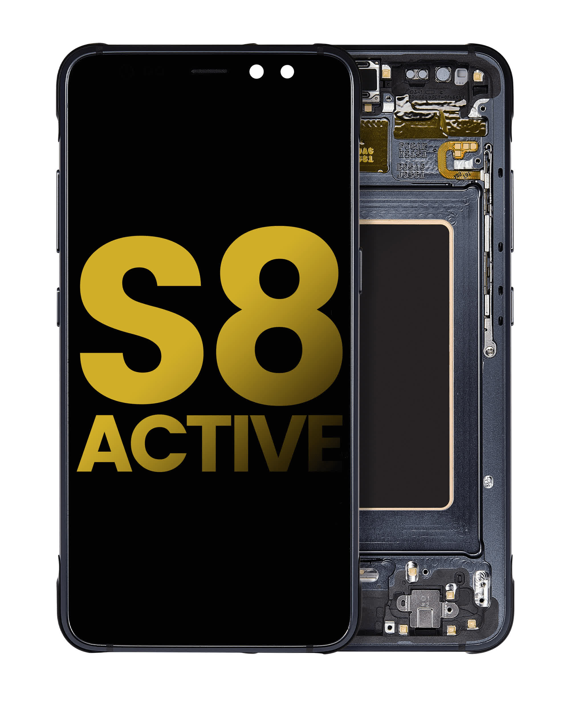 OLED Display mit Rahmen für Samsung Galaxy S8 Active (professionell aufgearbeitet) (Meteor Gray)