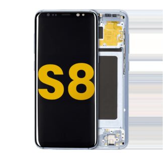 OLED Display mit Rahmen für Samsung Galaxy S8 (professionell aufgearbeitet) (Coral Blue (Blau))
