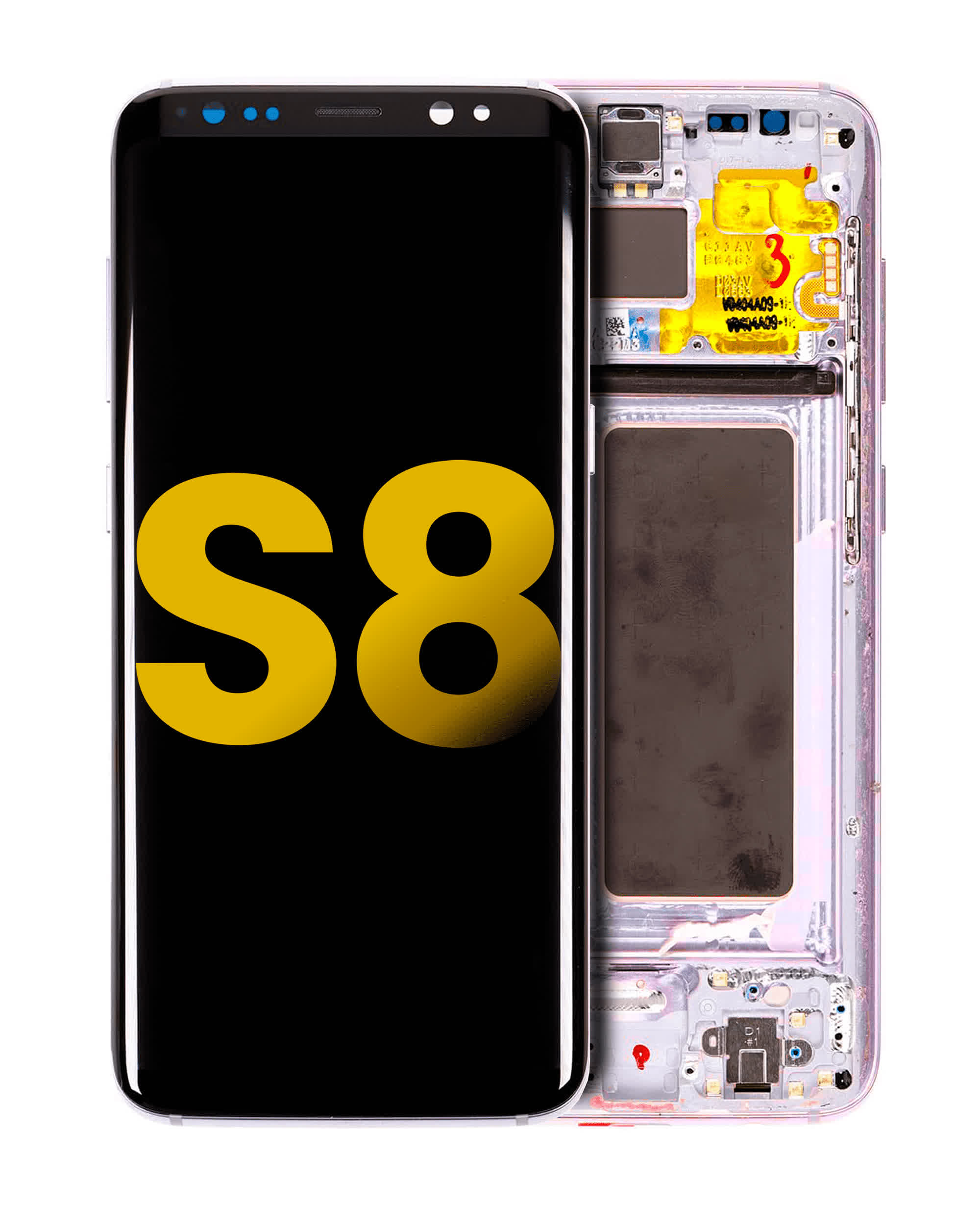 OLED Display mit Rahmen für Samsung Galaxy S8 (professionell aufgearbeitet) (Orchid Gray)