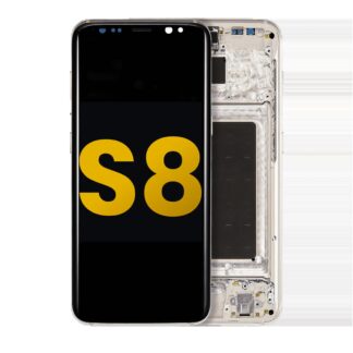 OLED Display mit Rahmen für Samsung Galaxy S8 (professionell aufgearbeitet) (Arctic Silver)