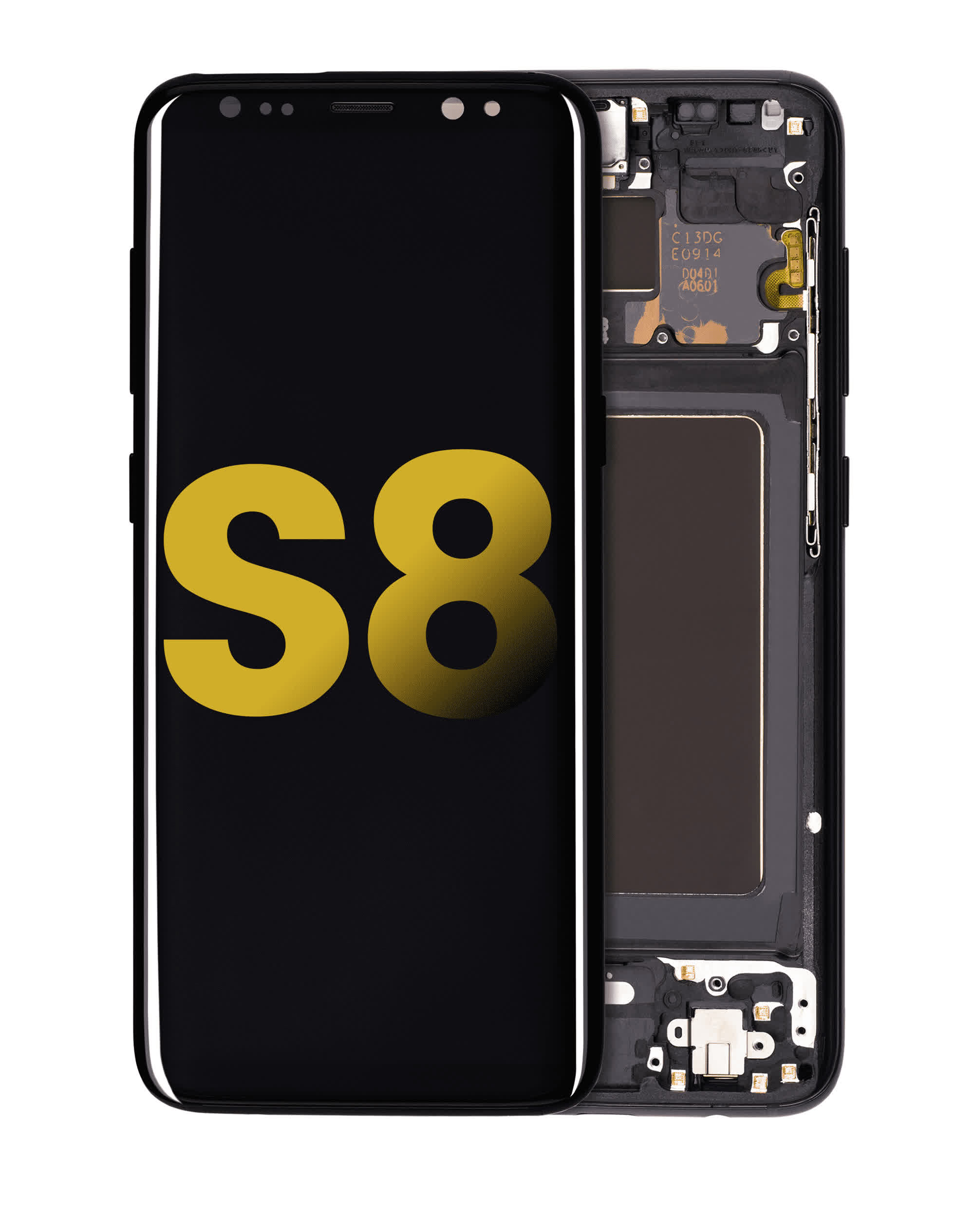 OLED Display mit Rahmen für Samsung Galaxy S8 (professionell aufgearbeitet) (Midnight Black (Schwarz))