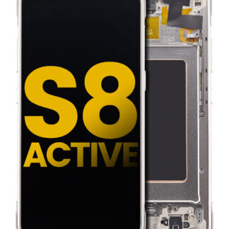 OLED Display mit Rahmen für Samsung Galaxy S8 Active (professionell aufgearbeitet) (Tungsten Gold)