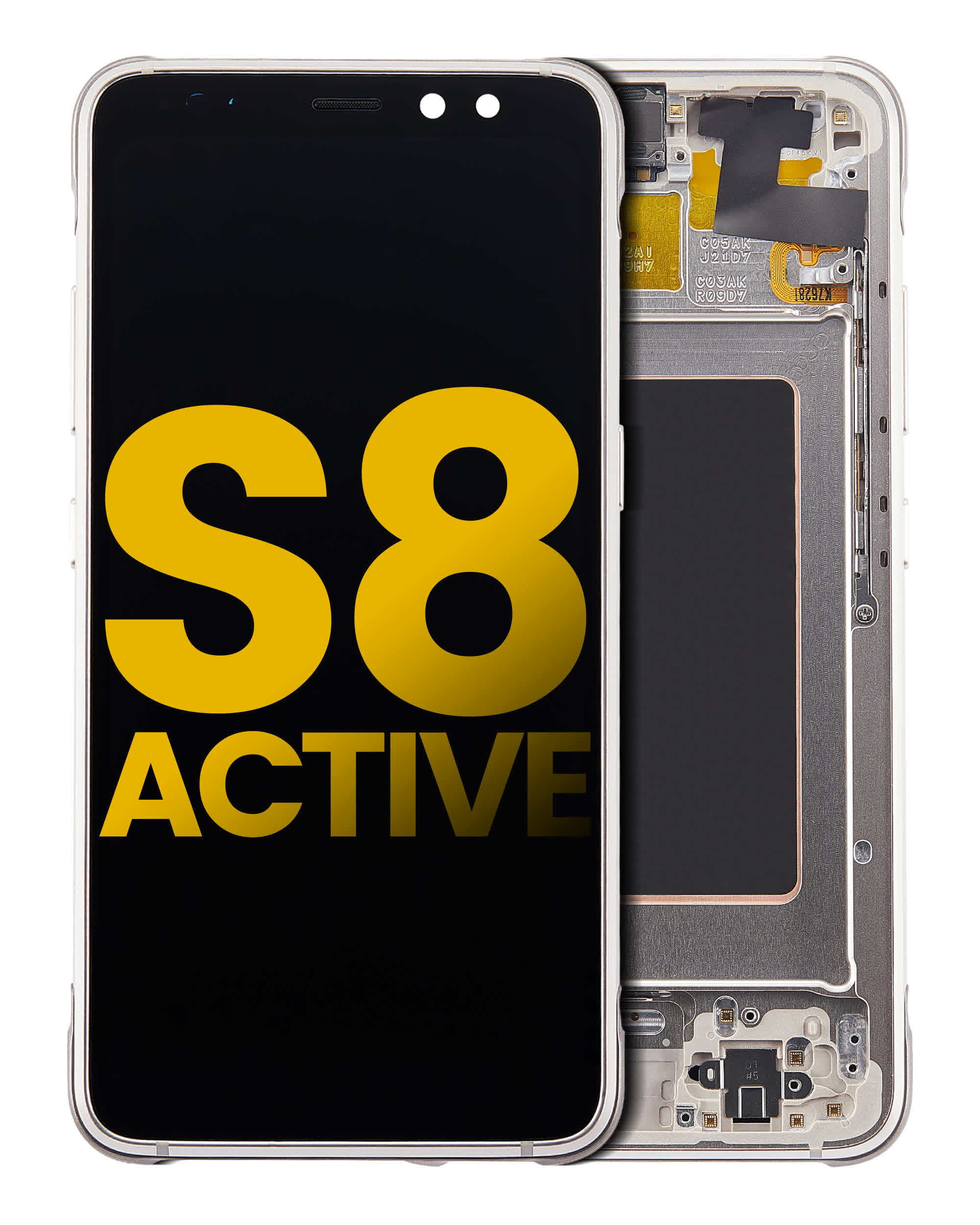 OLED Display mit Rahmen für Samsung Galaxy S8 Active (professionell aufgearbeitet) (Tungsten Gold)