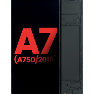 OLED Display mit Rahmen für Samsung Galaxy A7 (A750 / 2018) (Aftermarket Plus) (Black (Schwarz))
