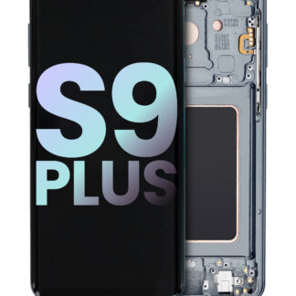 OLED Display mit Rahmen für Samsung Galaxy S9 Plus (Service Pack) (Titanium Gray (Grau))