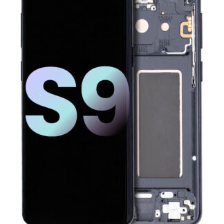OLED Display mit Rahmen für Samsung Galaxy S9 (Service Pack) (Midnight Black (Schwarz))