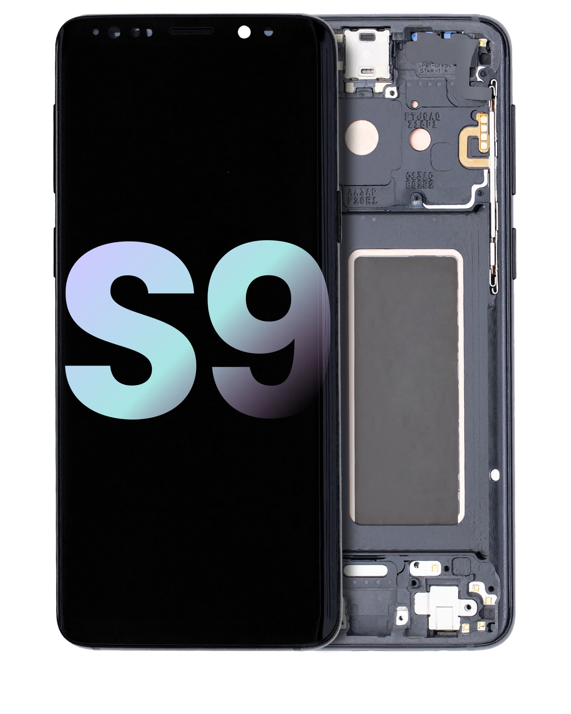 OLED Display mit Rahmen für Samsung Galaxy S9 (Service Pack) (Midnight Black (Schwarz))