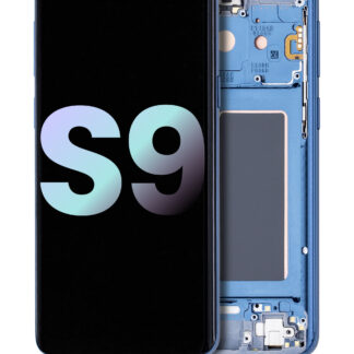 OLED Display mit Rahmen für Samsung Galaxy S9 (Service Pack) (Coral Blue (Blau))