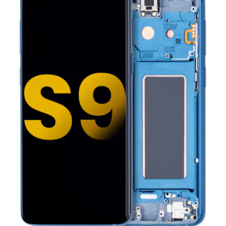 OLED Display mit Rahmen für Samsung Galaxy S9 (professionell aufgearbeitet) (Coral Blue (Blau))