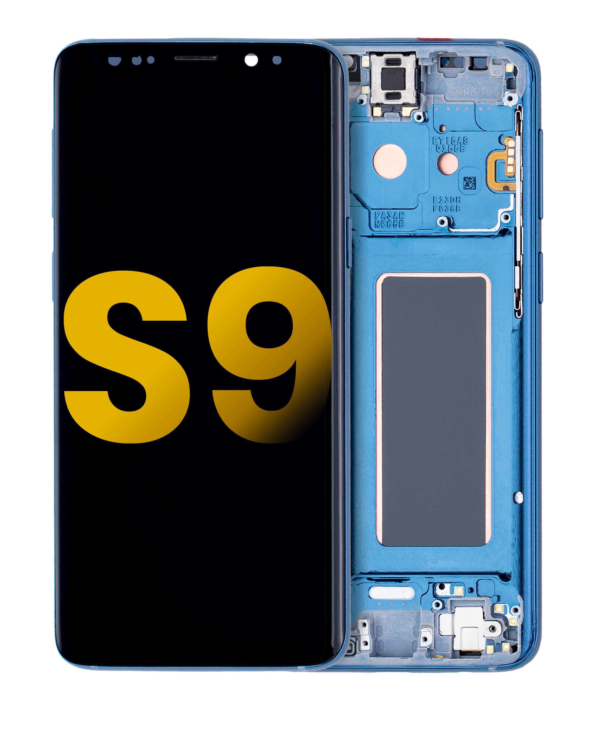 OLED Display mit Rahmen für Samsung Galaxy S9 (professionell aufgearbeitet) (Coral Blue (Blau))