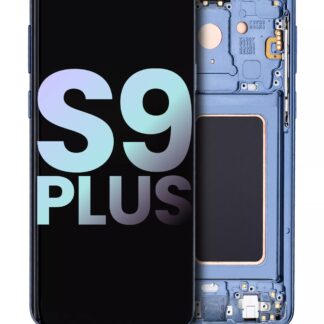 OLED Display mit Rahmen für Samsung Galaxy S9 Plus (Service Pack) (Coral Blue (Blau))