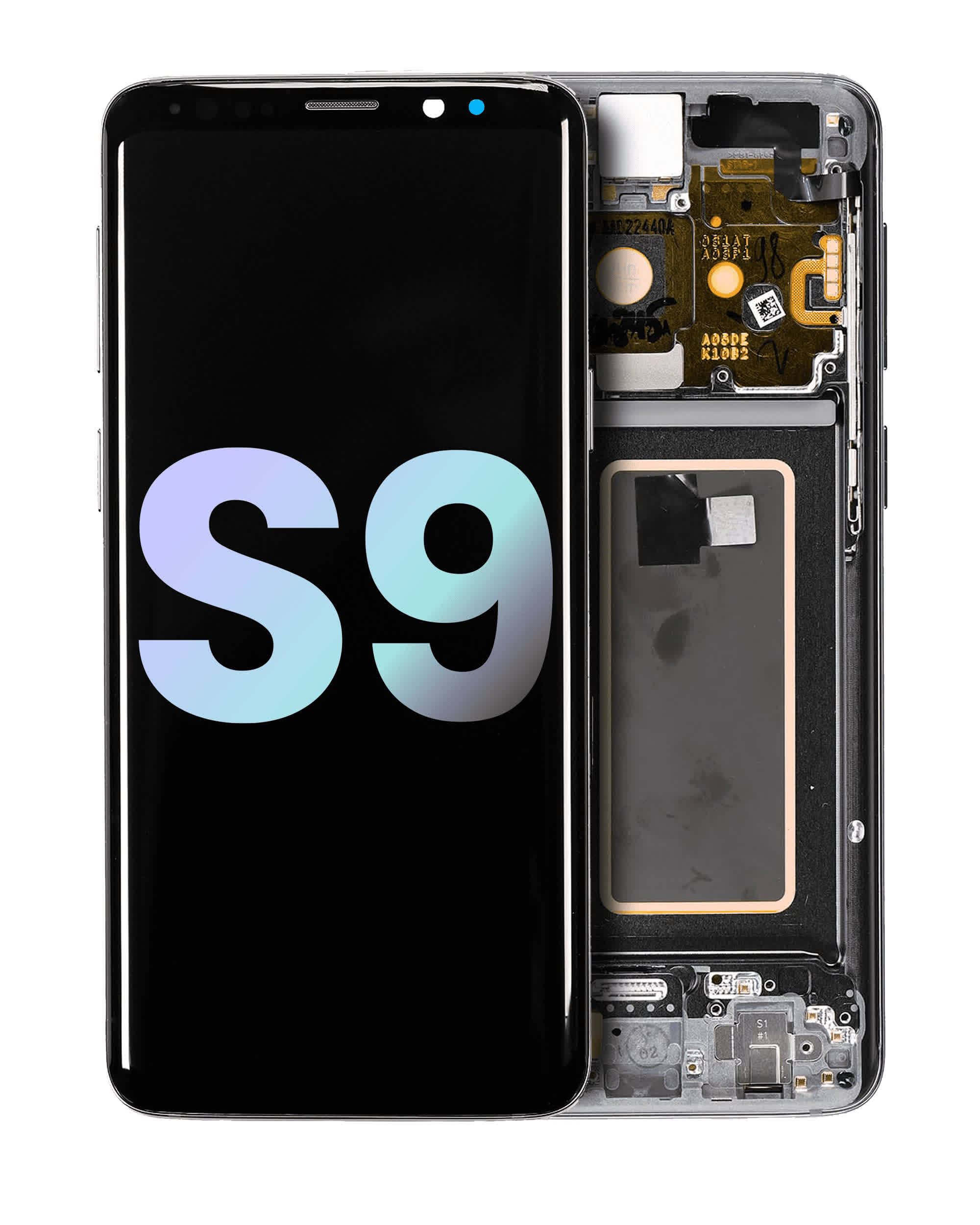OLED Display mit Rahmen für Samsung Galaxy S9 (Service Pack) (Titanium Gray (Grau))