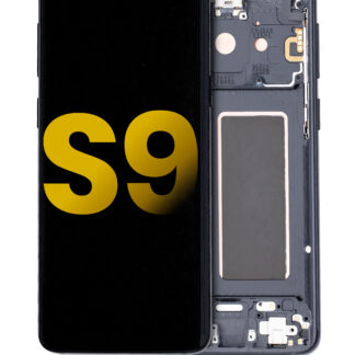 OLED Display mit Rahmen für Samsung Galaxy S9 (professionell aufgearbeitet) (Midnight Black (Schwarz))