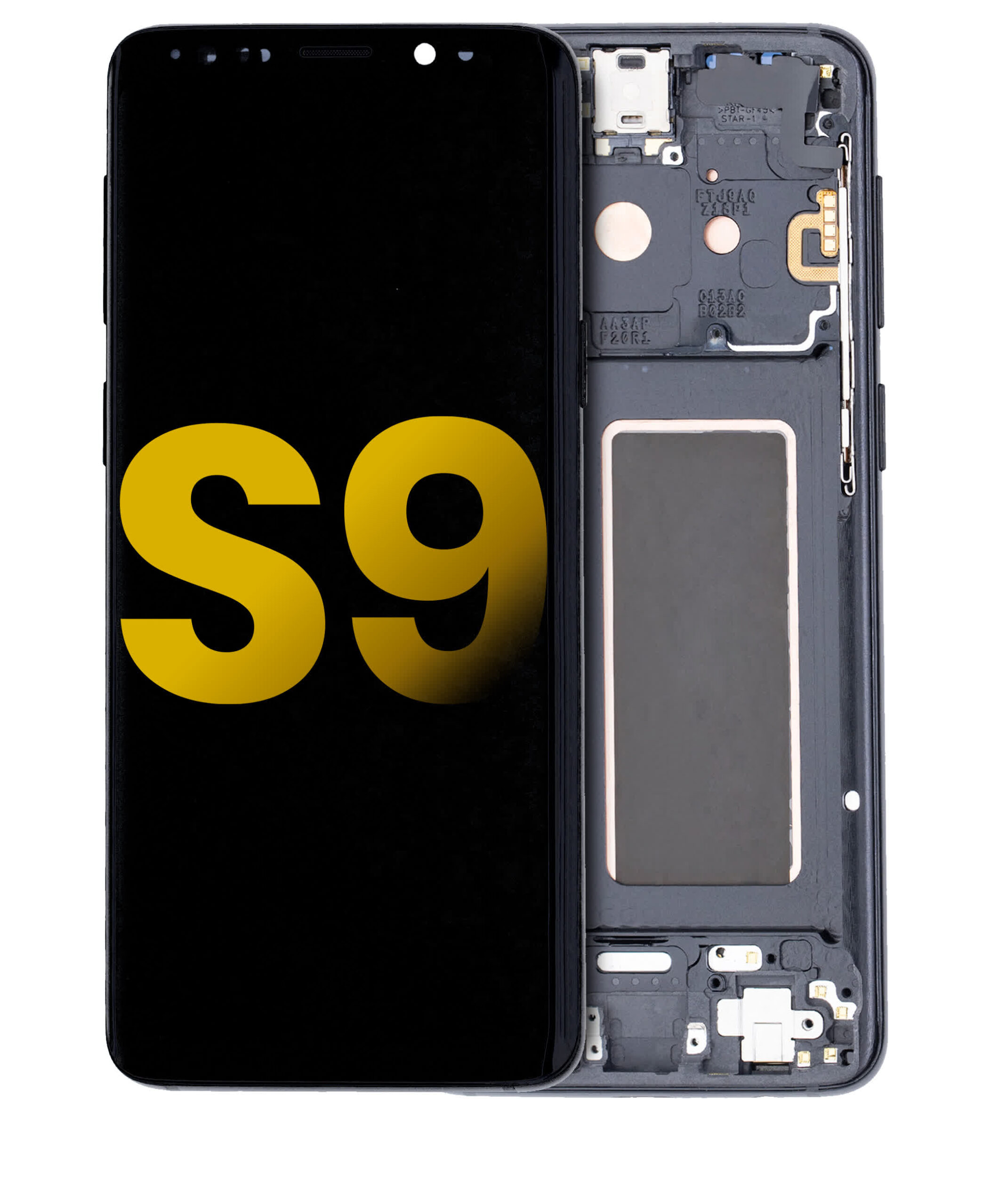 OLED Display mit Rahmen für Samsung Galaxy S9 (professionell aufgearbeitet) (Midnight Black (Schwarz))