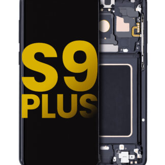 OLED Display mit Rahmen für Samsung Galaxy S9 Plus (professionell aufgearbeitet) (Midnight Black (Schwarz))