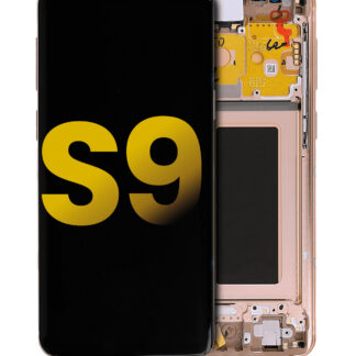 OLED Display mit Rahmen für Samsung Galaxy S9 (professionell aufgearbeitet) (Sunrise Gold (Gold))