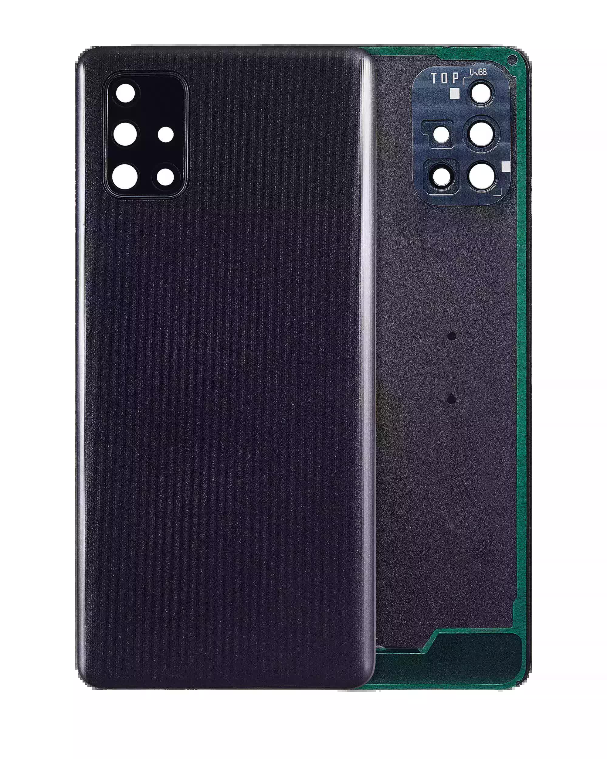 Rückdeckelglas mit Kameraglas für Samsung Galaxy A71 (A715 / 2020) (Service Pack) (Black (Schwarz))