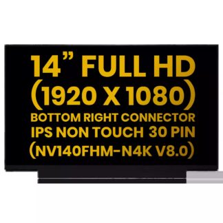 14" LCD Panel (1920x1080, 30 Pin IPS FHD) für Lenovo / HP / Dell / Acer / ASUS / Toast POS (NV140FHM-N4K V8.0) (Premium)