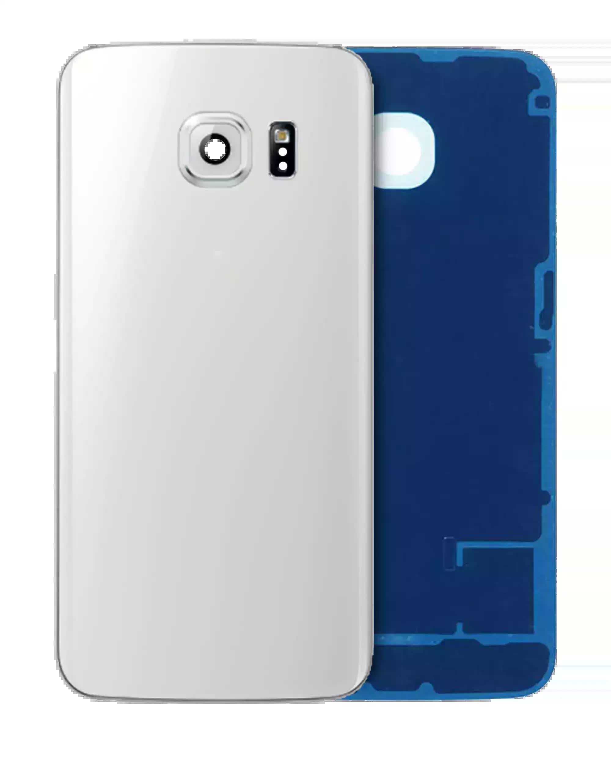 Rückdeckelglas mit Kameraglas für Samsung Galaxy S6 Edge (Service Pack) (White (Weiß))