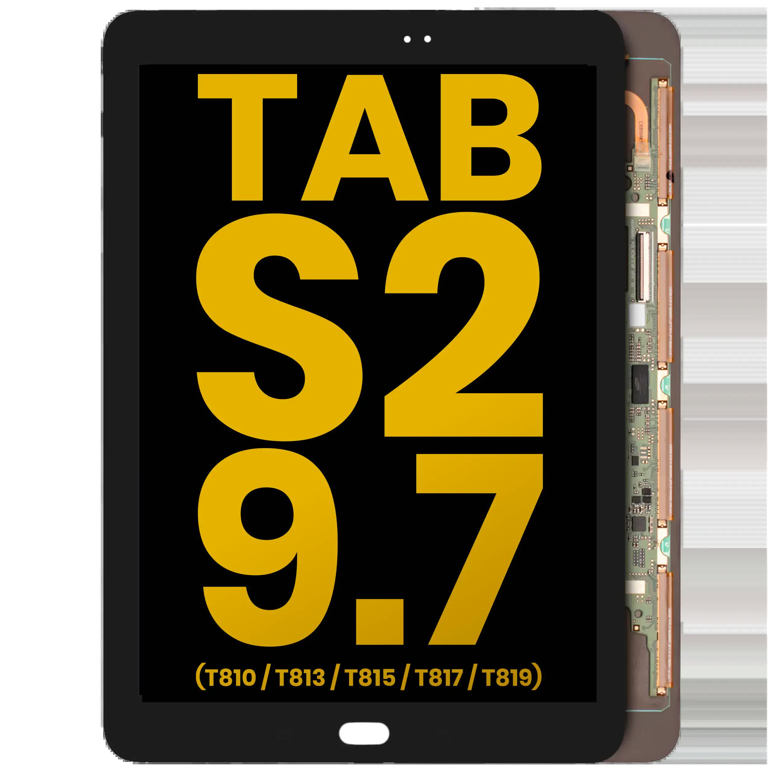 OLED Display ohne Rahmen für Samsung Galaxy Tab S2 9.7" (T810 / T813 / T815 / T817 / T819) (2015) (professionell aufgearbeitet) (Black (Schwarz))