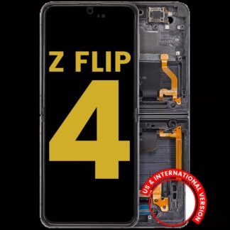 Inner OLED Display mit Rahmen für Samsung Galaxy Z Flip 4 5G (US & International Version) (professionell aufgearbeitet) (Graphite)