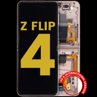 Inner OLED Display mit Rahmen für Samsung Galaxy Z Flip 4 5G (US & International Version) (professionell aufgearbeitet) (Pink Gold)