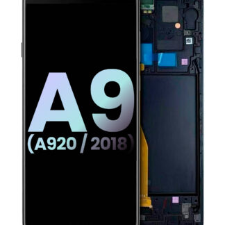 OLED Display mit Rahmen für Samsung Galaxy A9 (A920 / 2018) (Service Pack) (Black (Schwarz))