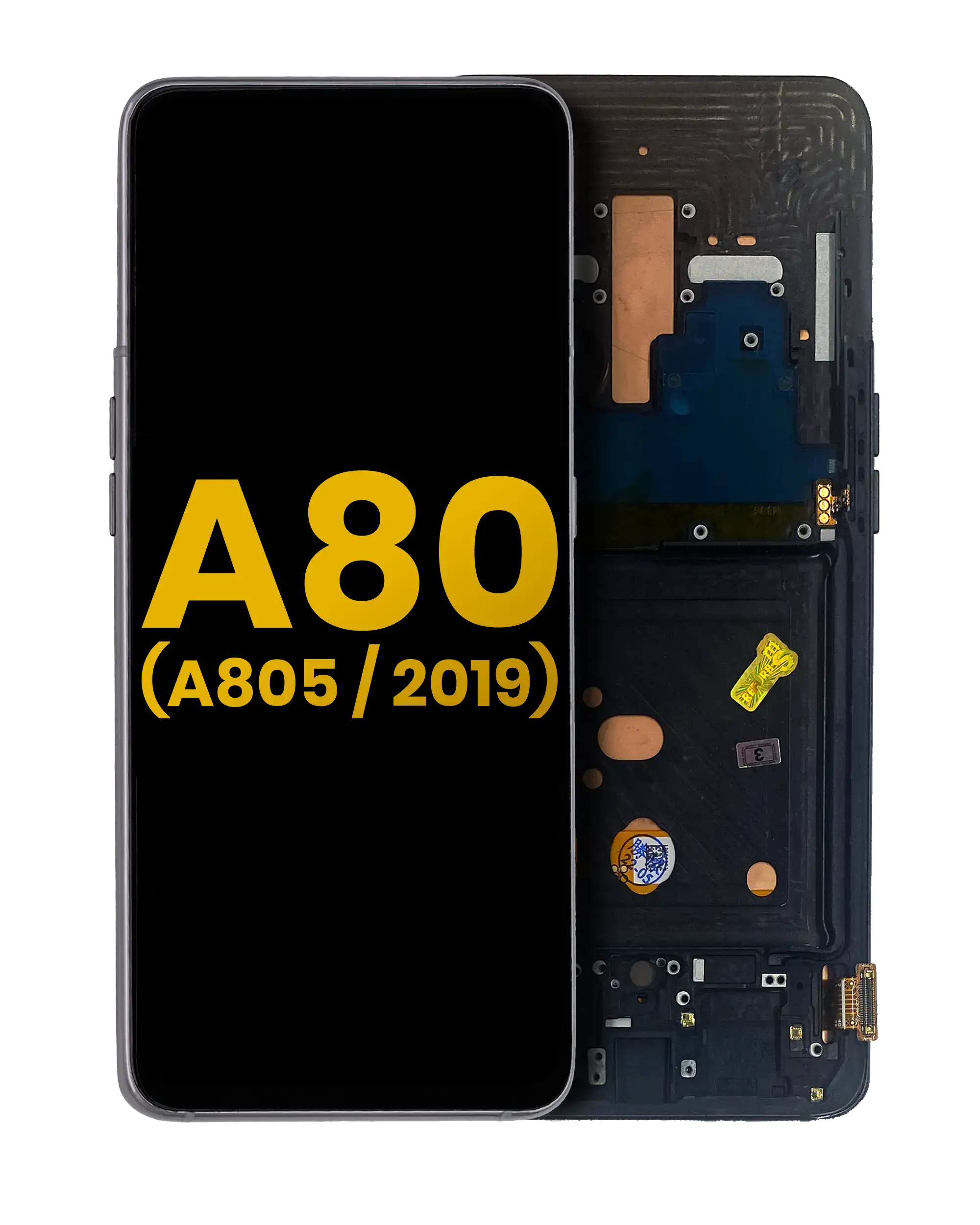 OLED Display mit Rahmen für Samsung Galaxy A80 (A805 / 2019) (Service Pack) (Phantom Black) – Bild 5