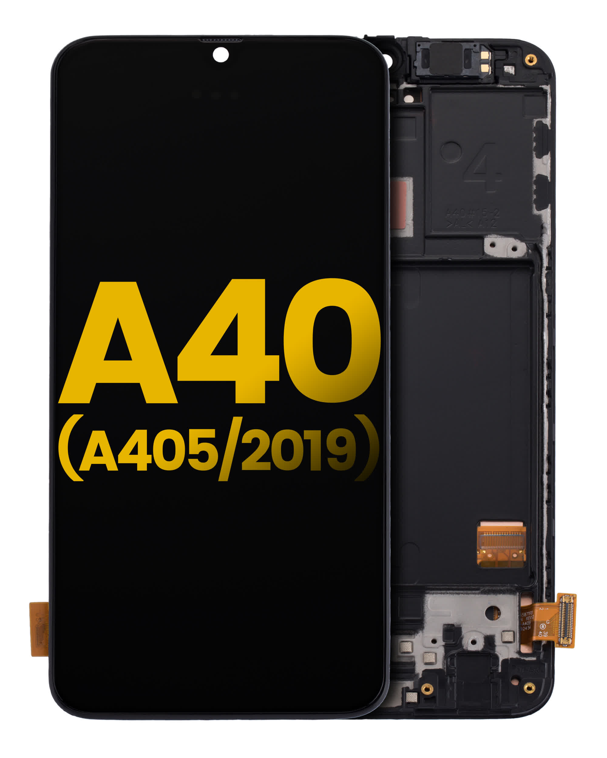 OLED Display mit Rahmen für Samsung Galaxy A40 (A405 / 2019) (professionell aufgearbeitet)
