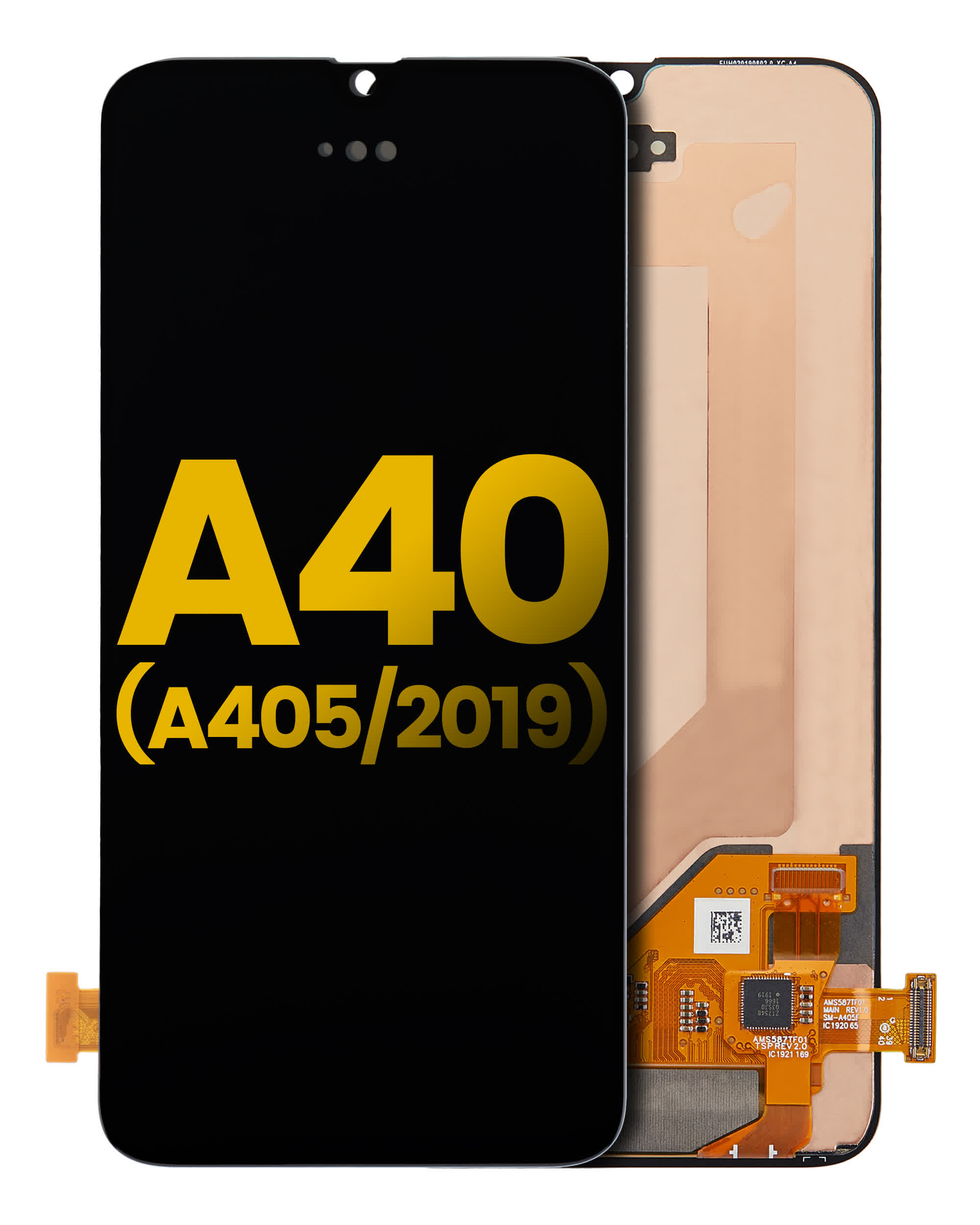OLED Display ohne Rahmen für Samsung Galaxy A40 (A405 / 2019) (professionell aufgearbeitet)